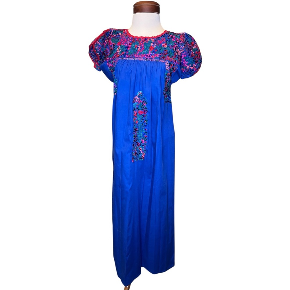 San Antonino Style Maxi Dress Oaxaca Mexican Dress Hand Embroidered One Size S/M